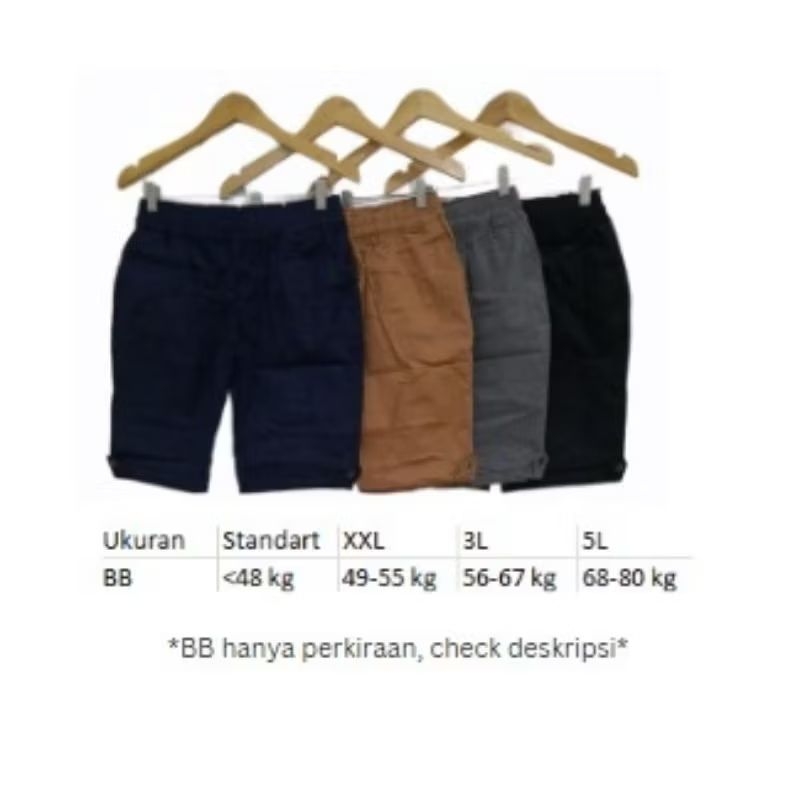 Celana pendek wanita 3/4 katun stretch