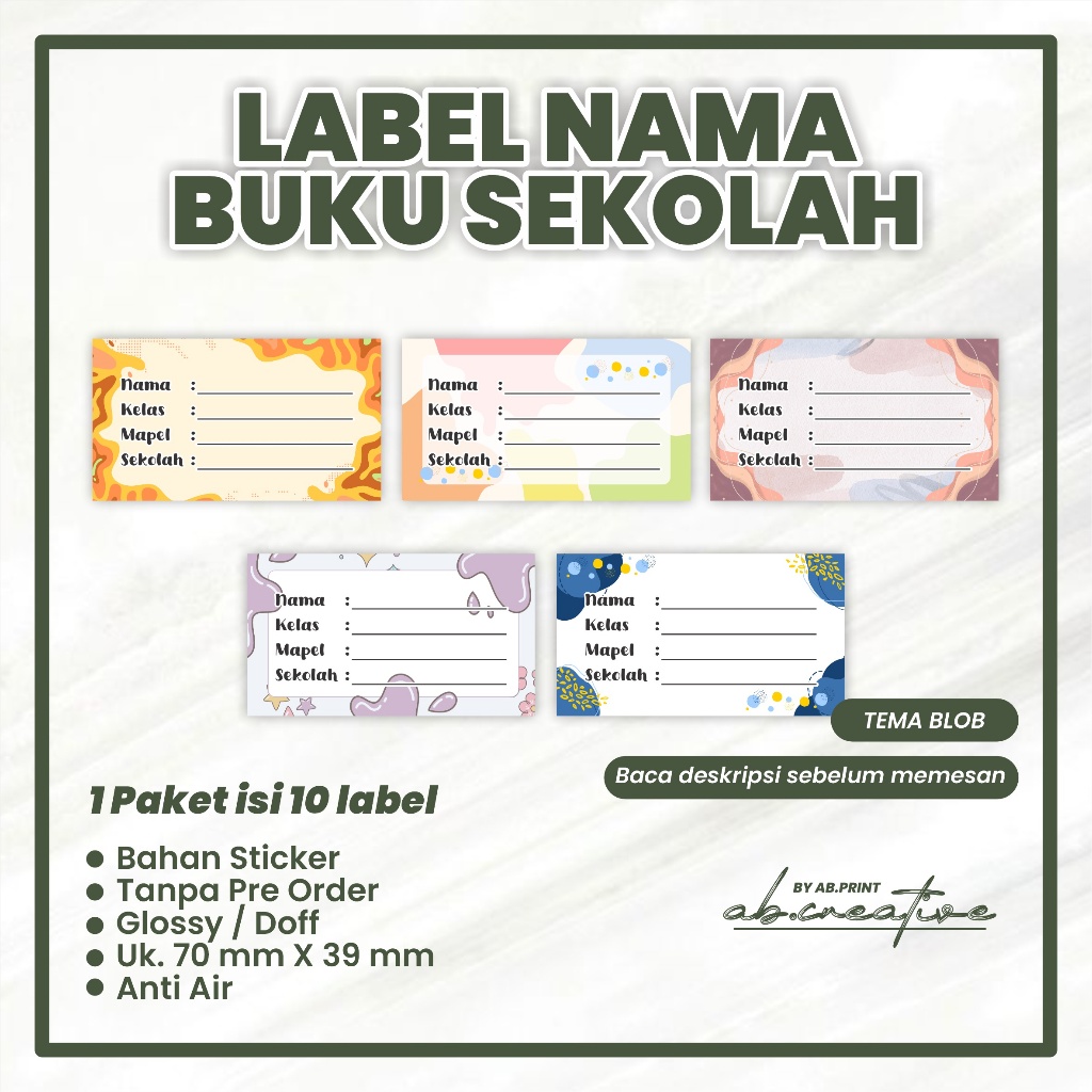 

STIKER LABEL NAMA / STIKER LABEL / STIKER LABEL BUKU