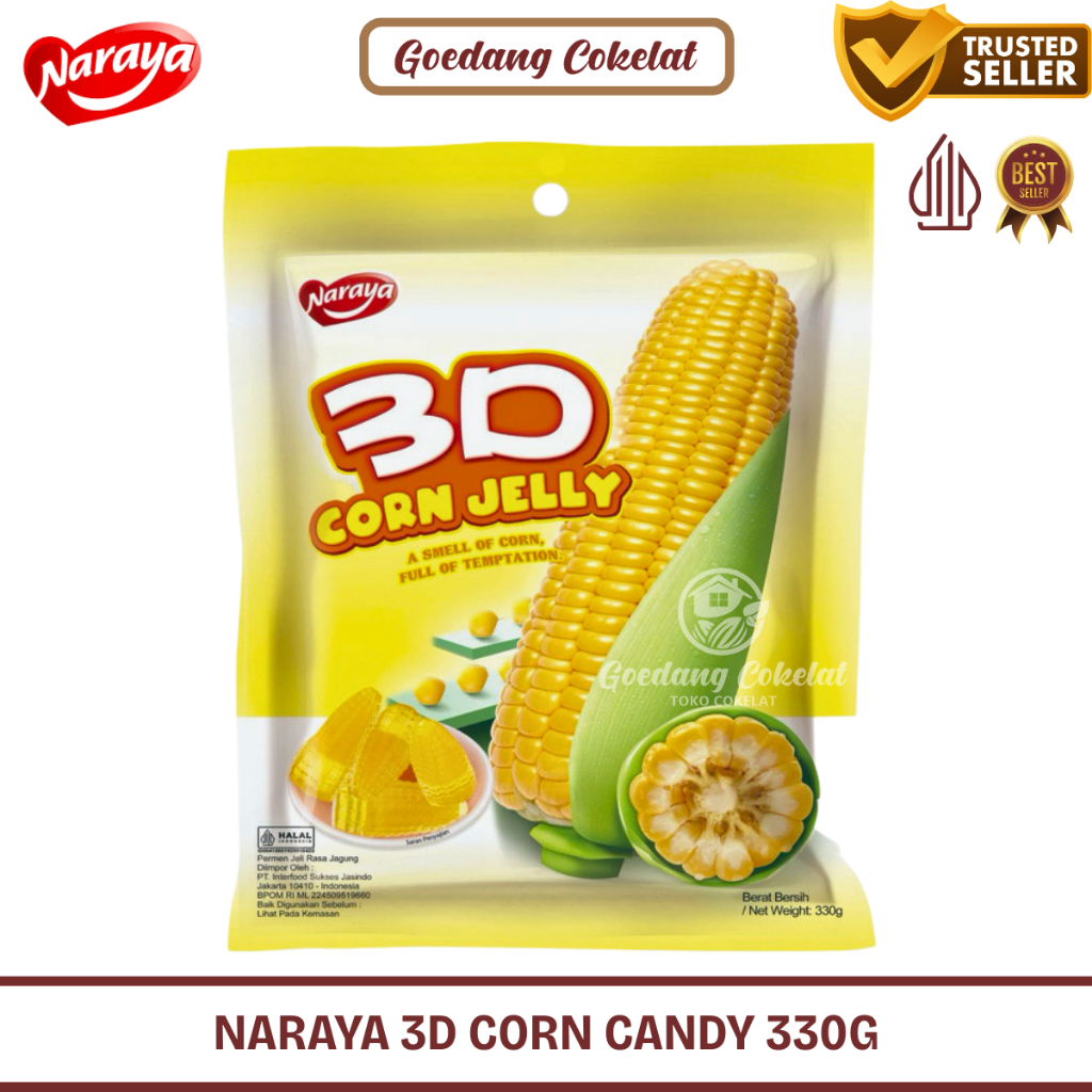 

Naraya 3D Corn Jelly Candy Permen Lunak Jelly Jagung Manis Kemasan 330g