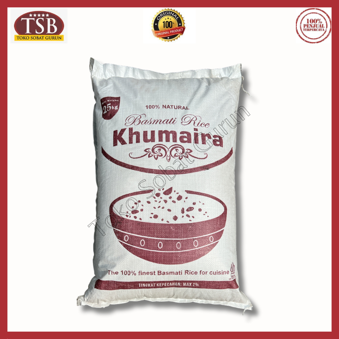 

Basmati Rice Beras Premium India 25 kg Asli XXL Sella - Beras Basmati 25kg KHUMAIRA