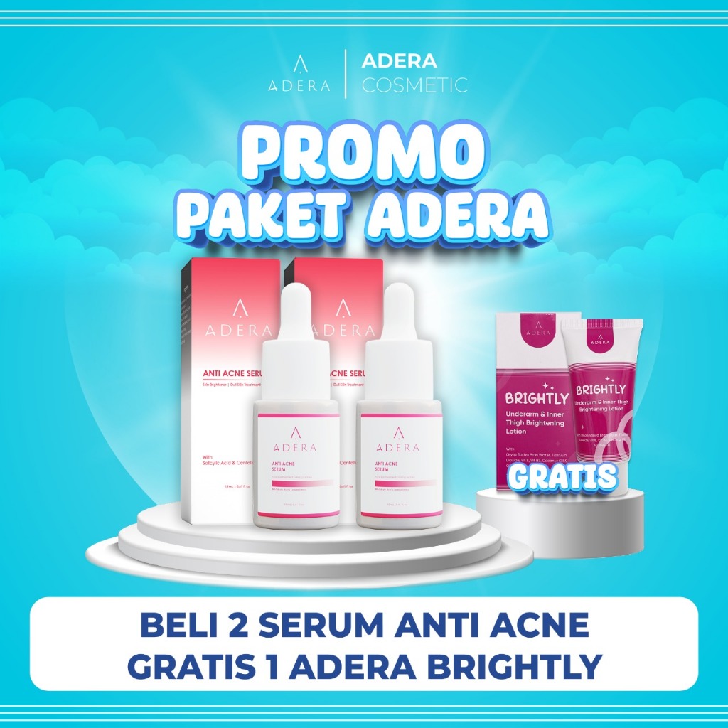 Paket Serum Wajah Adera Anti Acne Hilangkan Jerawat, Bekas Jerawat, Bruntusan, Sudah BPOM Halal