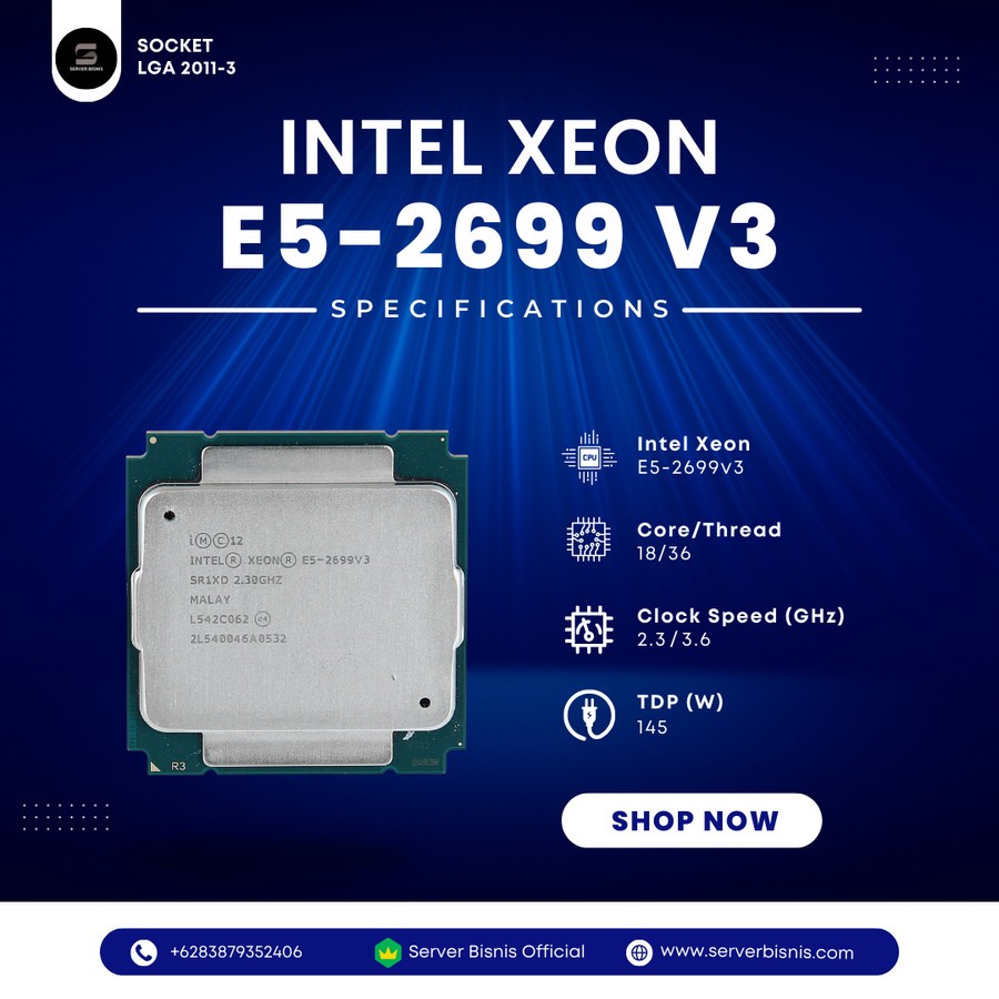 Intel Xeon E5 2699v3 18 Core 36 Thread 2.3 GHz E5-2699v3 Setara 2695v4 2686v4