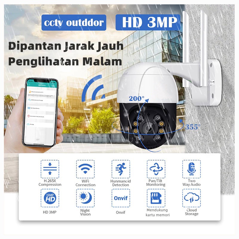 cctv outdoor kamera cctv CCTV WiFi jarak jauh lewat HP waterproof cctv portable cctv wireless