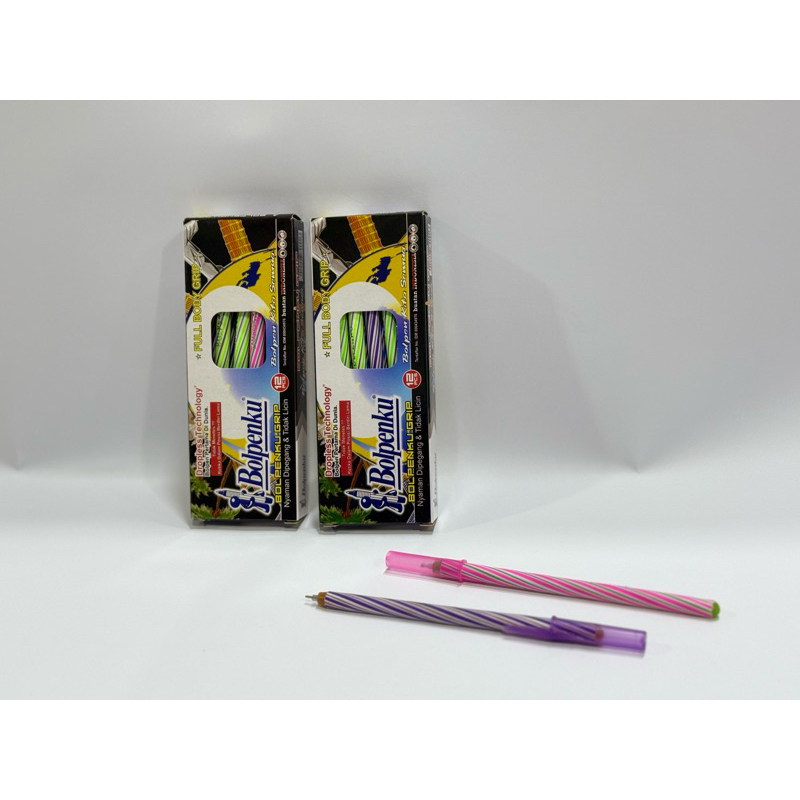 

[1 KOTAK] Pulpen Lilin Spiral Murah Bolpenku (12 pcs)