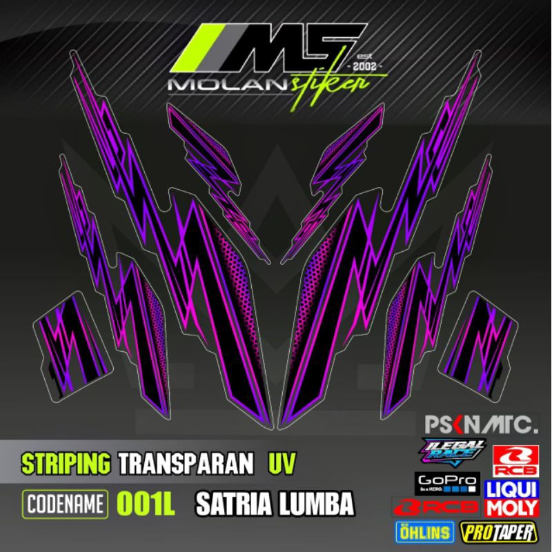 Decal Sticker Striping Variasi Transparan Uv Satria R Lumba Satria R Kotak Suzuki Satria R 120 Satri