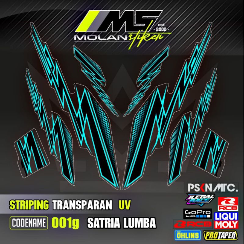 Decal Sticker Striping Variasi Transparan Uv Satria R Lumba Satria R Kotak Suzuki Satria R 120 Satri