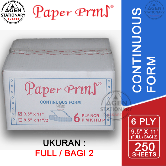 

KERTAS CONTINUOUS FORM PAPER PRINT 9.5 X 11 6 PLY FULL BAGI 2 FAKTUR SURAT JALAN HVS RANGKAP 6