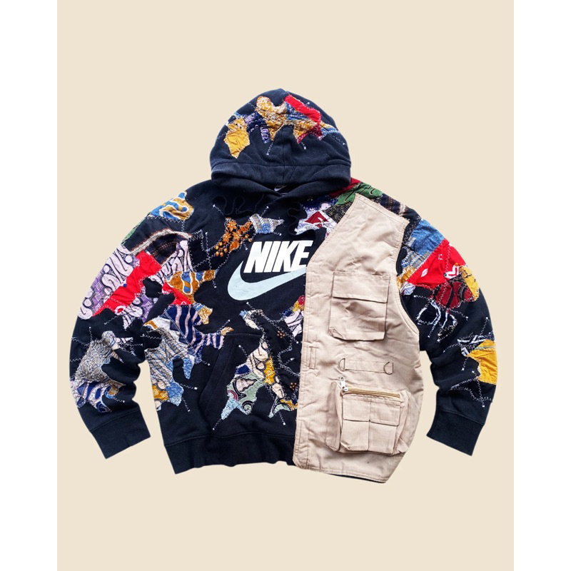 REWORKED NIKE BATIK PATCHWORKS WITH VEST HOODIE SIZE XL