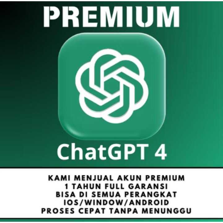 ChatGPT Plus Premium 1 Bulan Bebas Iklan Full Akses Fiture