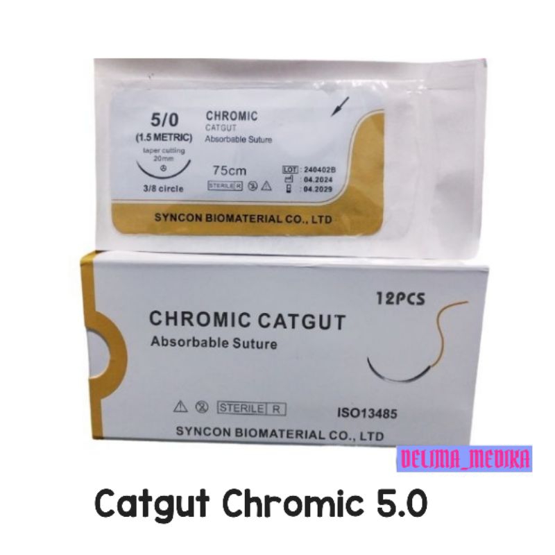 Catgut Chromic 5.0 / Catgut Chromic 5.0 Harga Per Pcs