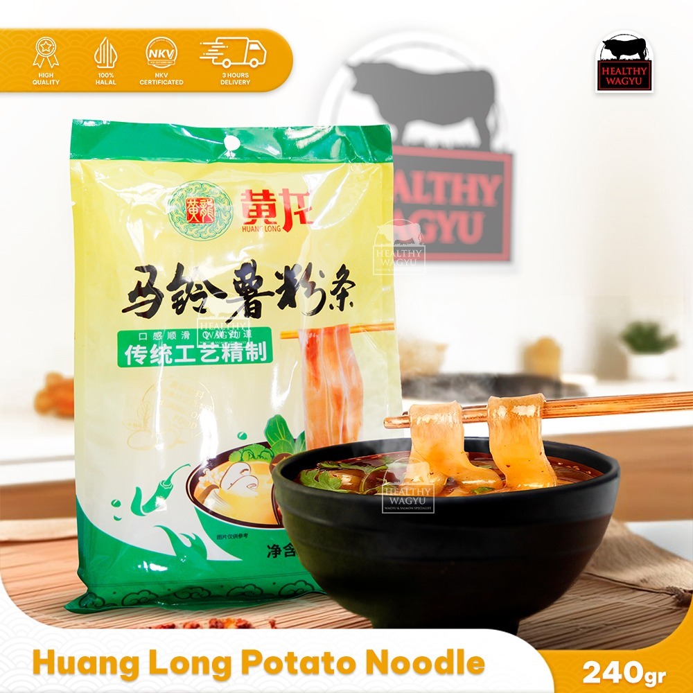 

Huang Long Potato Glass Noodle Mie Kentang Lebar Ma Ling Shu Fen 240gr Healthy Wagyu