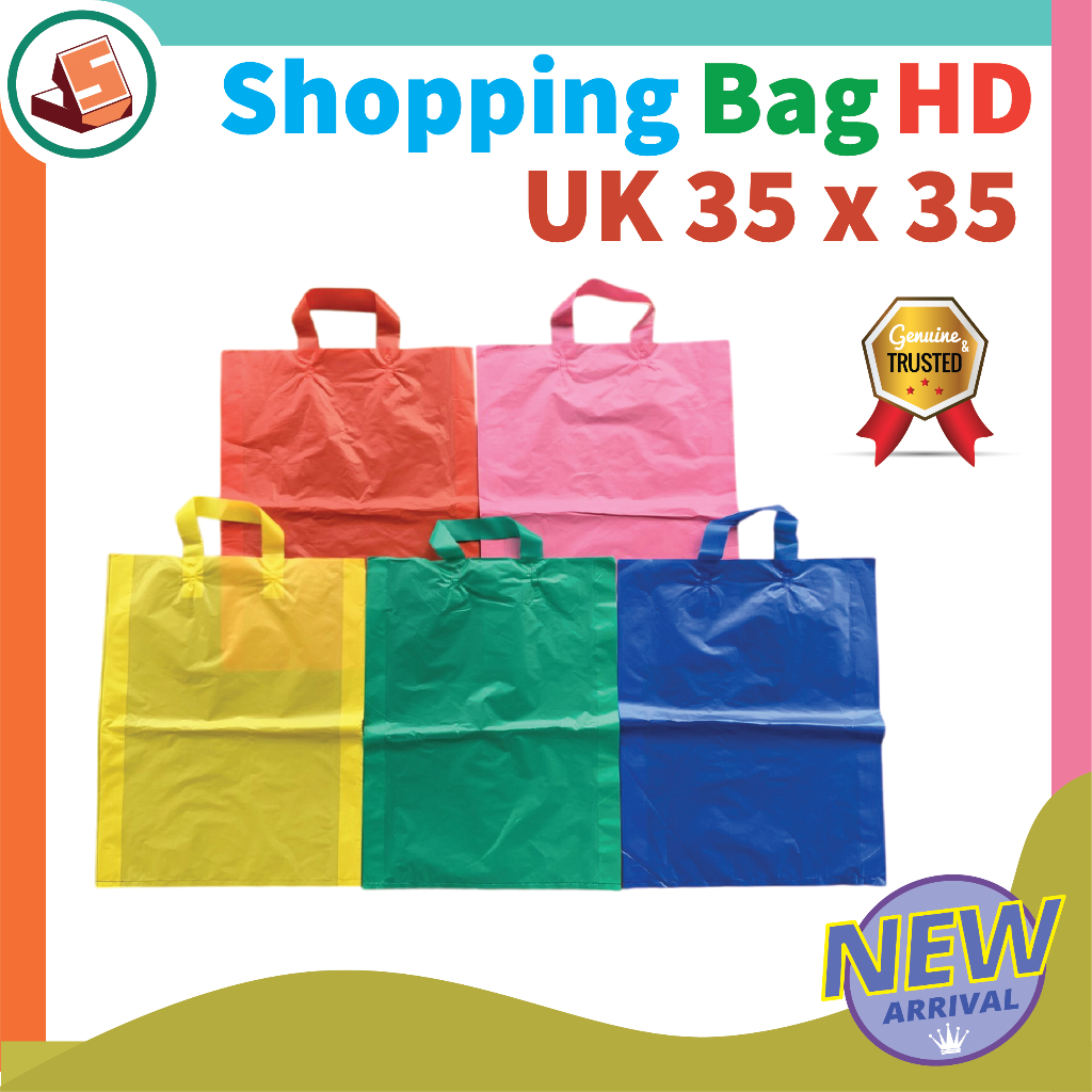 

SHOPPING BAG HD [25 pcs] ukuran [ 35 x 35 ] / Tas HD Warna / Tas Kresek Warna Polos / Grosir, Ecer