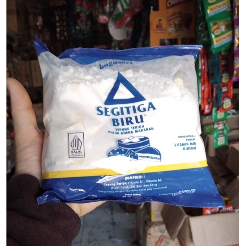

Tepung segitiga biru 500gr, tepung serbaguna, tepung protein sedang, tepung