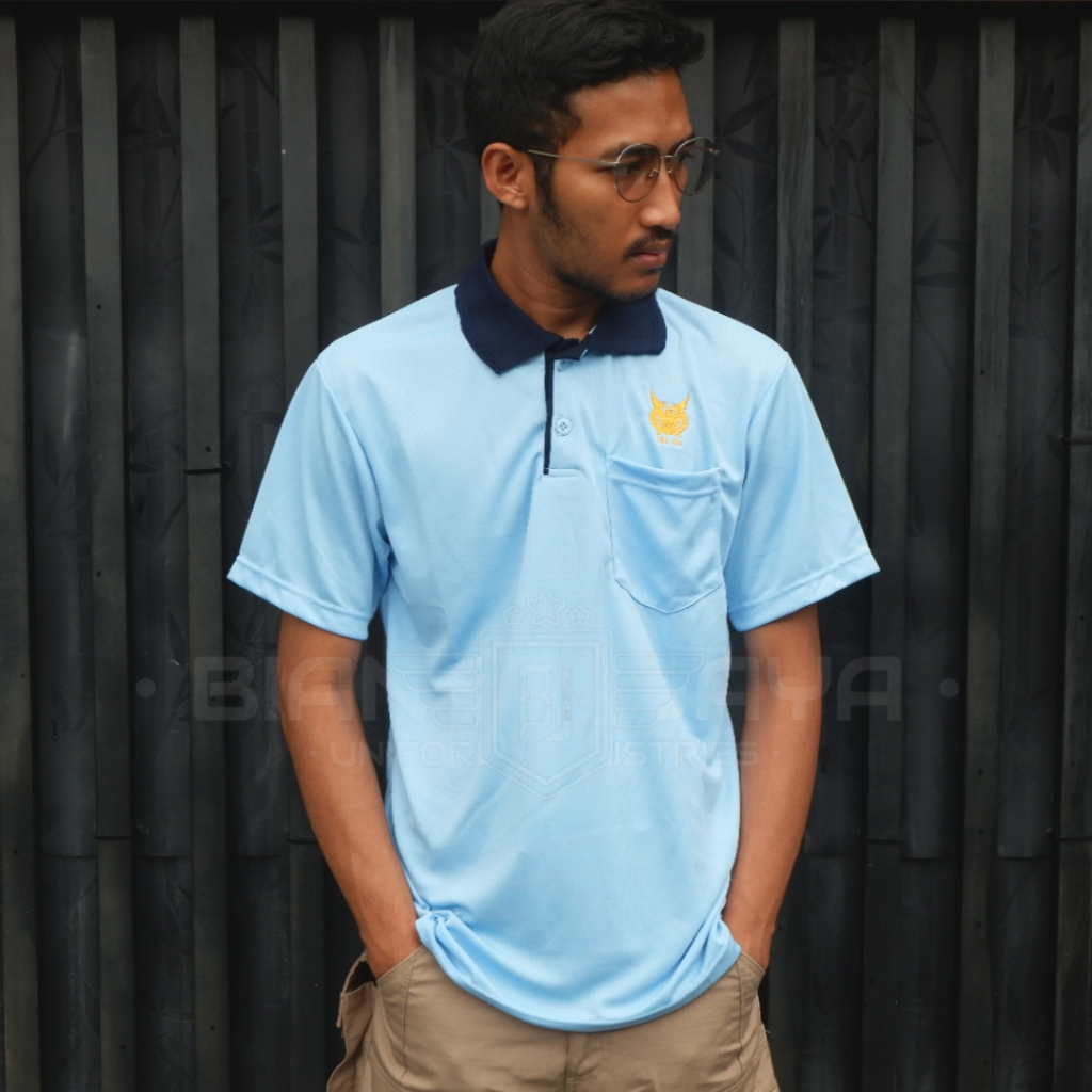 Kaos wangki Angkatan Udara Logo depan lengan pendek bahan pe dryfit