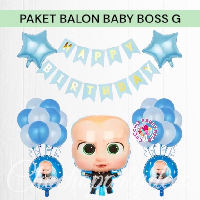 Paket Balon BABY BOSS G / Dekorasi Ulang Tahun Baby Boss