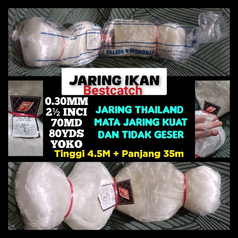 JARING SENAR BEST CATCH 0.35MM 2½" 70MDX80YD FISHING NET JARING IKAN JARING KUAT PUKAT IKAN JARING I
