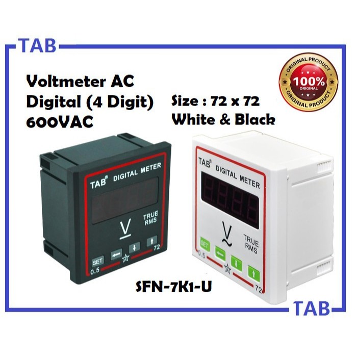 Panel meter Digital 600 VAC TAB ,VOLT METER DIGITAL