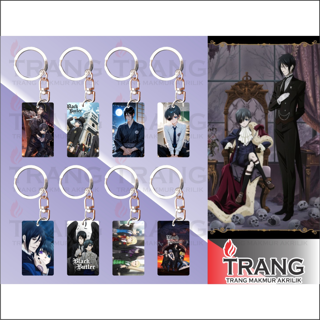 Gantungan Kunci Akrilik Black Butler / Keychain Acrylic Black Butler