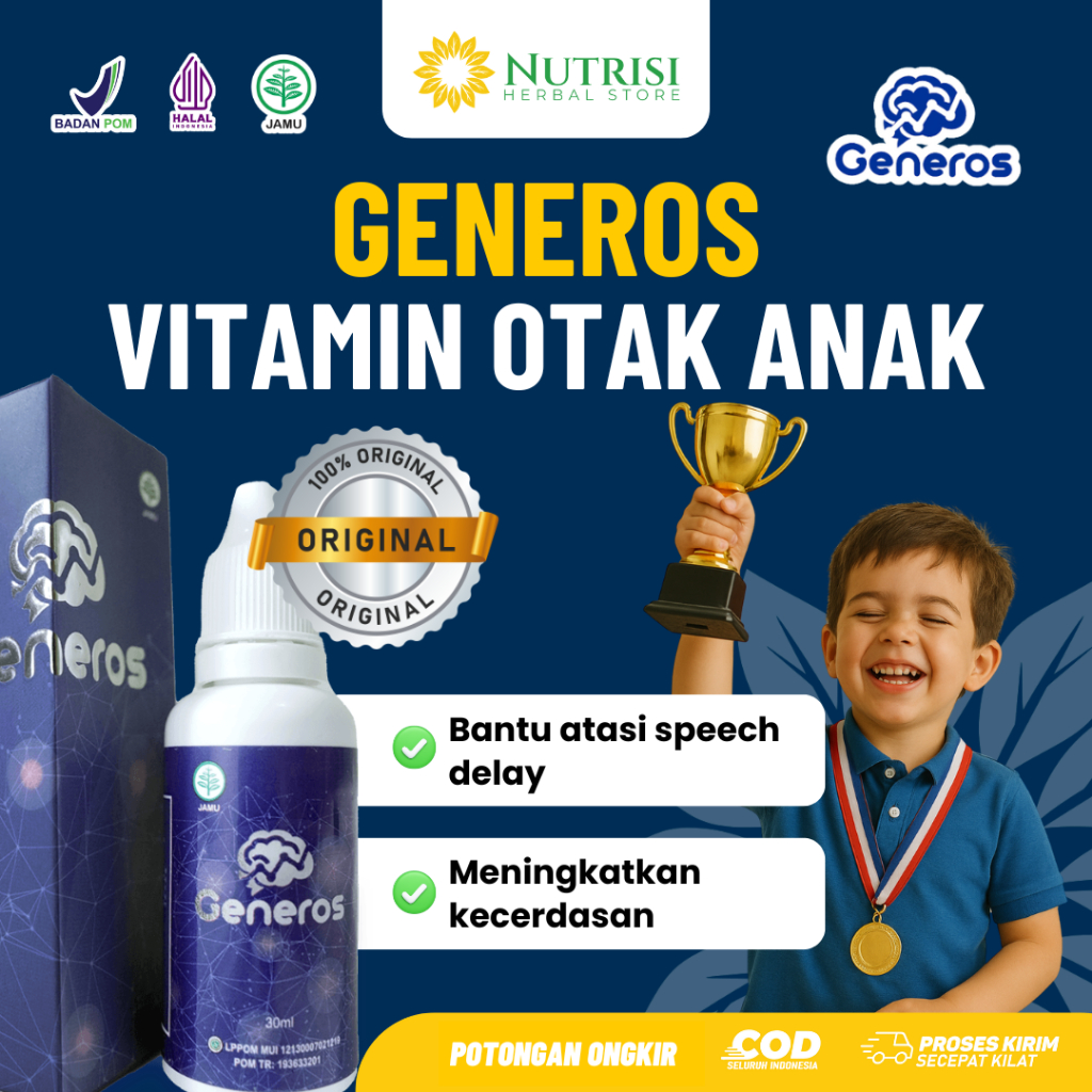 Generos Multivitamin 30ml - Nutrisi Otak Anak Atasi Speech Delay atau Keterlambatan Bicara