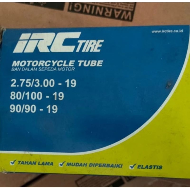IRC TUBE 275/300-19;80/100-19;90/90-19 BAN DALAMMOTOR RING 19 IRC