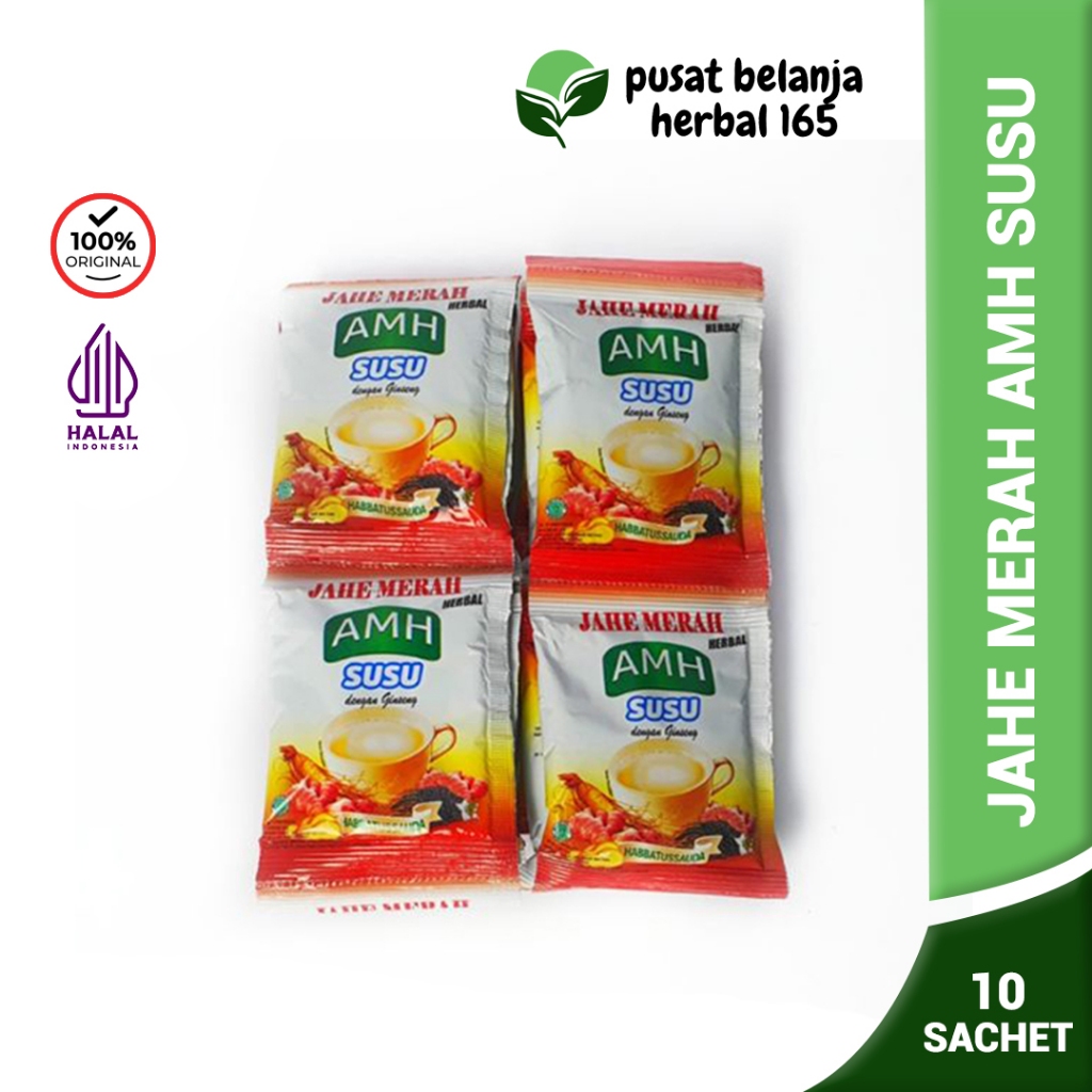

AMH Jahe Merah SUSU Plus Ginseng per-RENCENG [ORIGINAL 100% AMH] Isi 10 sachet