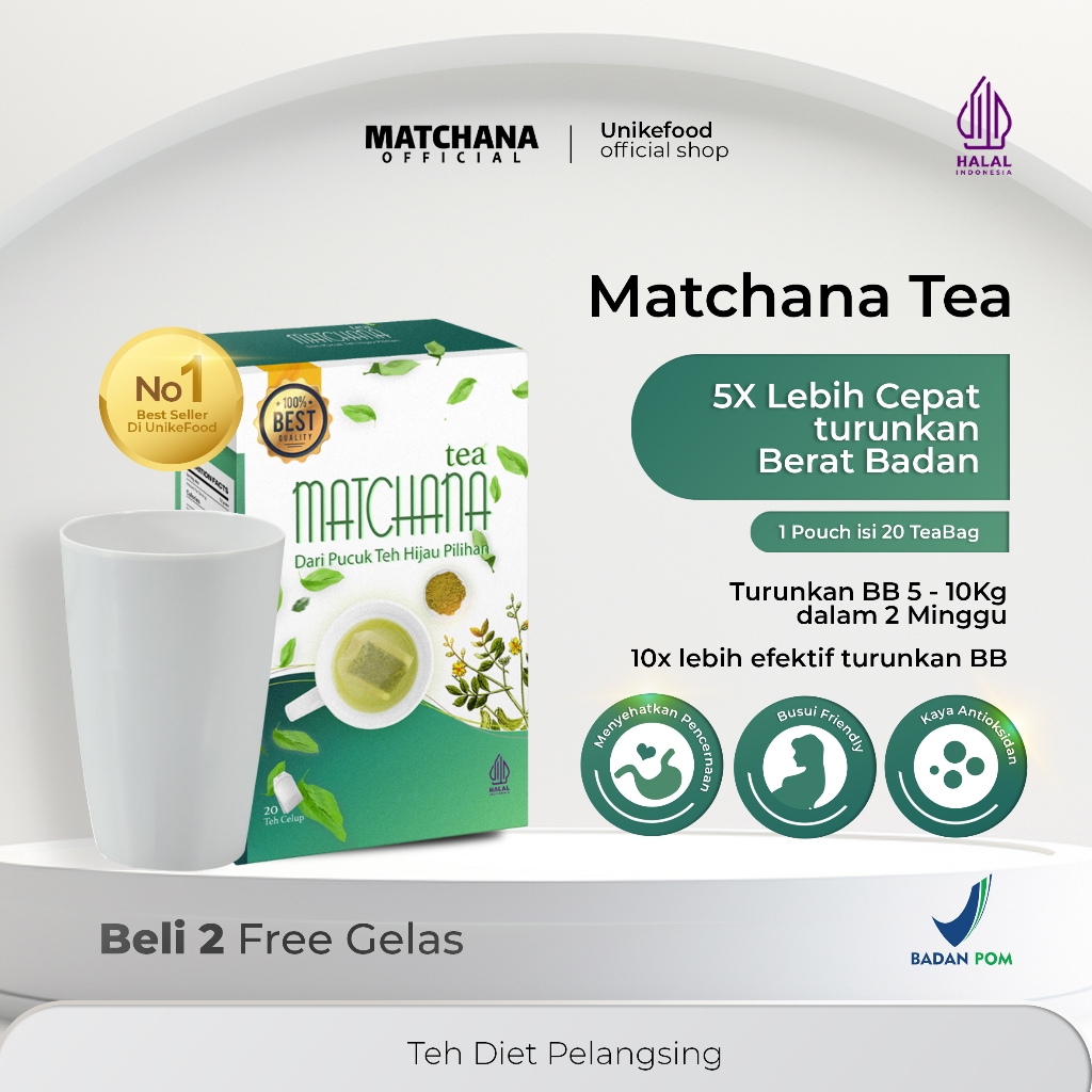 Obat Diet Ampuh BPOM | Teh Pelangsing, Teh Hijau Green Tea & Daun Jati Cina, Slimming Tea Teh Diet M