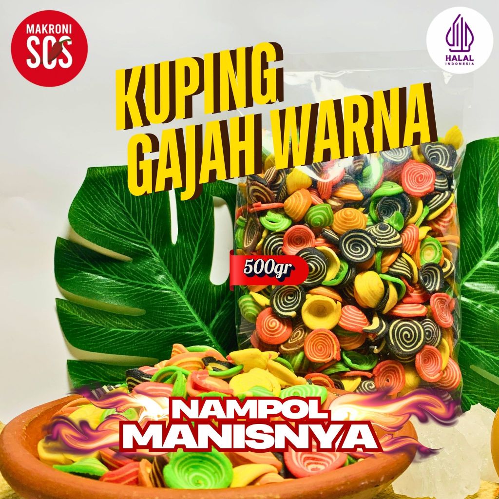 

Kuping Gajah Warna 500Gr | 1/2Kg Kuping Gajah Mix Rasa Manis Gurih