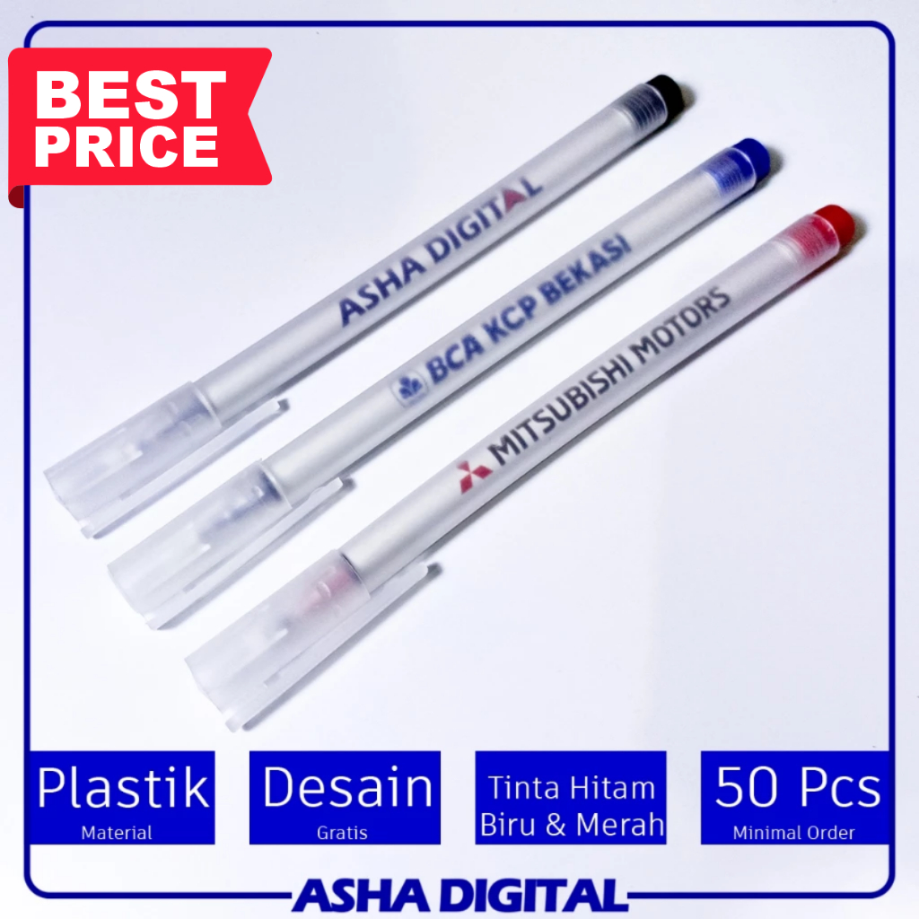 

Pulpen Promosi Souvenir Doff | Bolpoin Custom Logo Tulisan| Cetak Ballpoint | Pena Lucu Pernikahan Warna Warni | Asha Digital