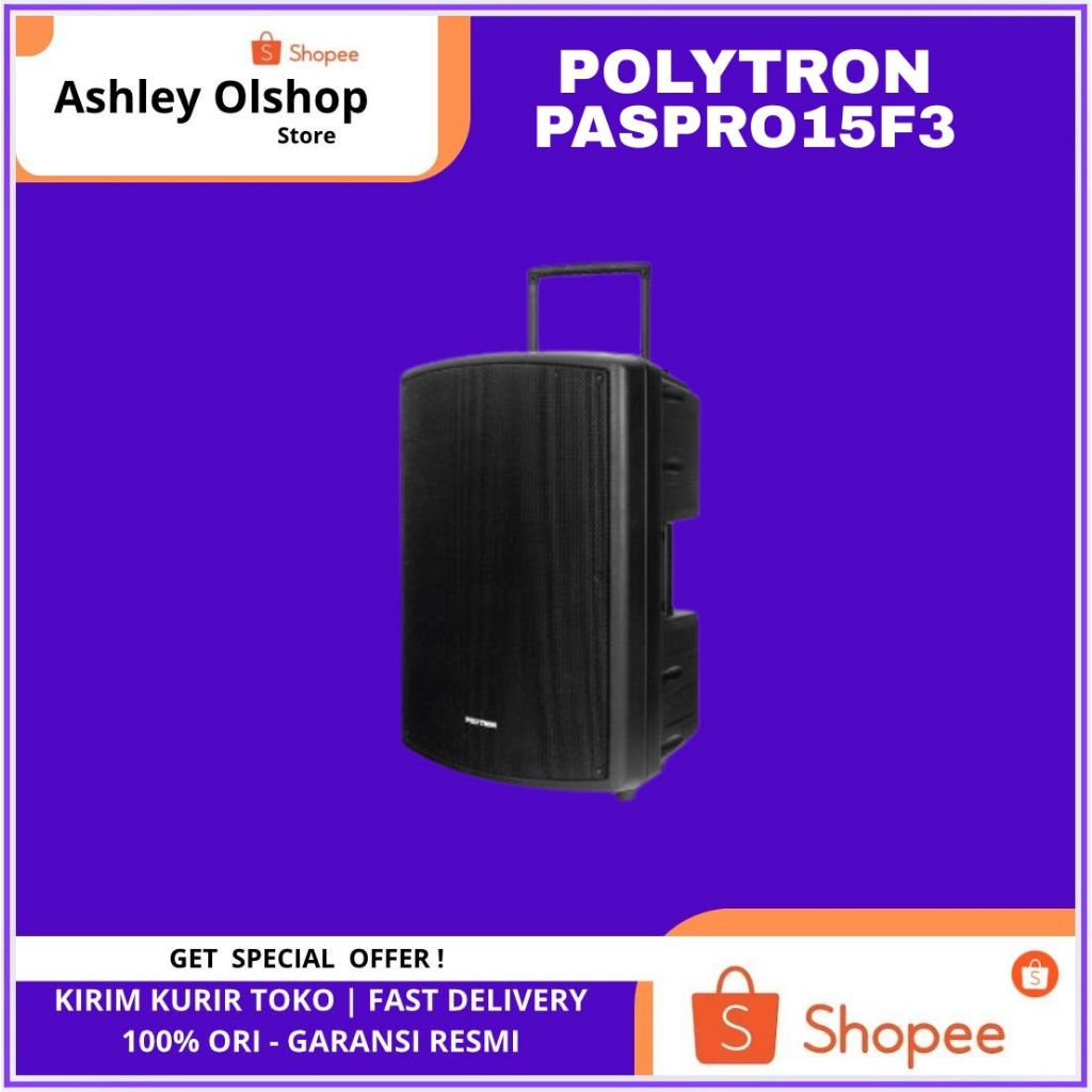 Polytron PAS PRO15F3 Speaker Portable Bluetooth Karaoke Polytron PASPRO15F3 15 Inch Inlcuded Mic Wir