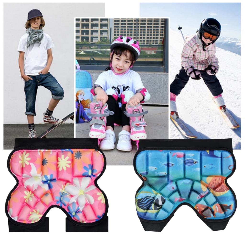 Anak Butt Pad Ice Skating Celana pelindung tulang ekor Pelindung Ice Skating Celana Boxer Pad Pelind