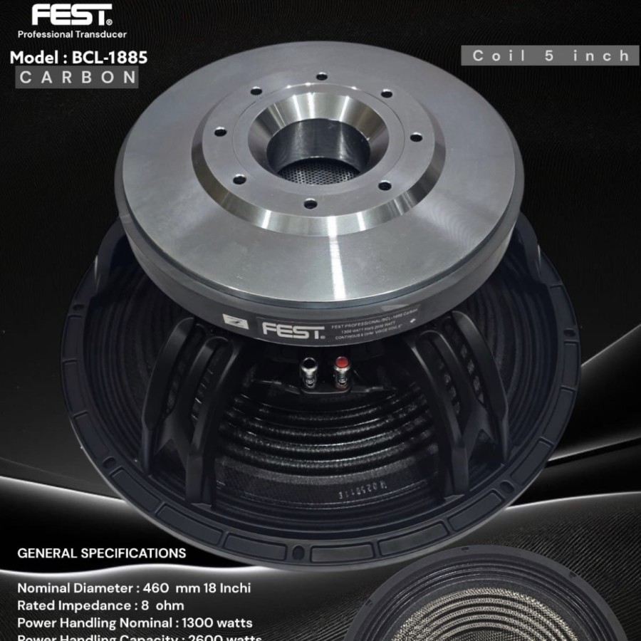Speaker Component Fest BCL 1885 Carbon Original 18 inch FEST BCL-1885 CARBON
