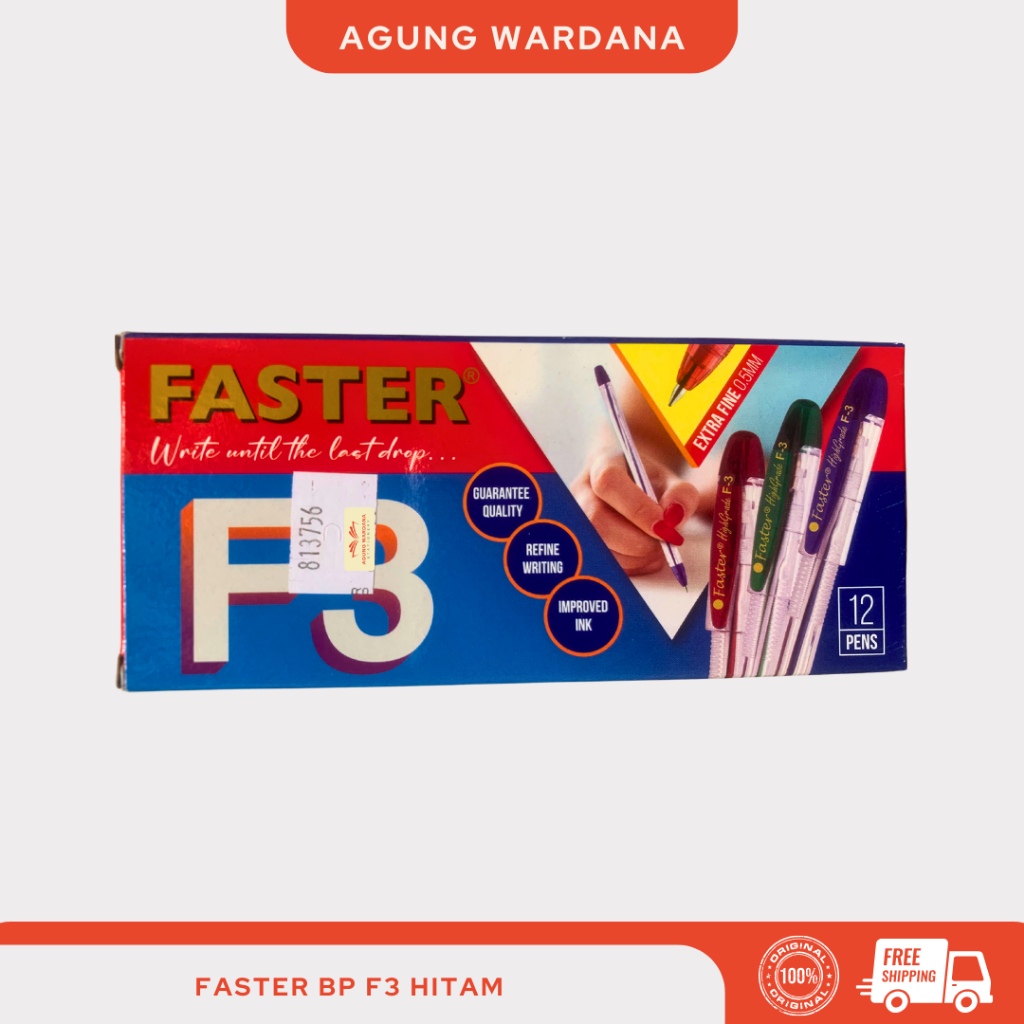 

BOLPOIN FASTER F3 HITAM 0.5MM 1 PACK