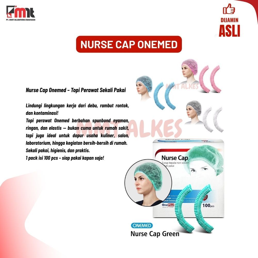 NURSE CAP ONEMED ISI 100 PCS  / NURSE  CUP ONEMED / HAIR NET