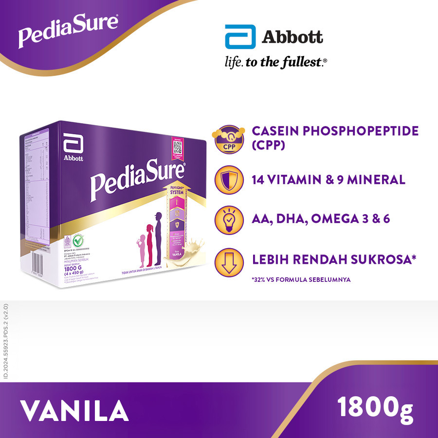 

PediaSure Vanila 1800 g (1-10th) - Nutrisi Pertumbuhan 006394