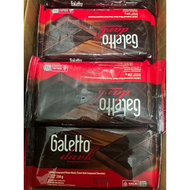

Galleto dark 250gr/coklat batang/dark coklat