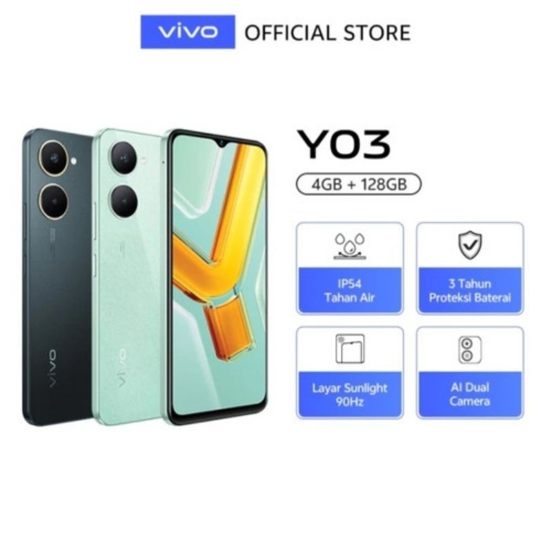 HP VIVO Y03 4/128 GB - VIVO Y03 RAM 4GB ROM 128GB GARANSI RESMI