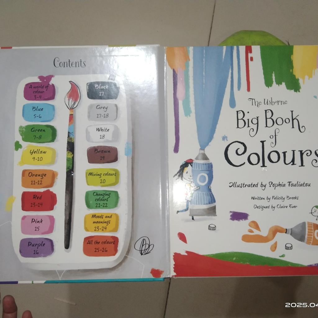 The Usborne - Big book of colours - buku edukasi anak - buku seken