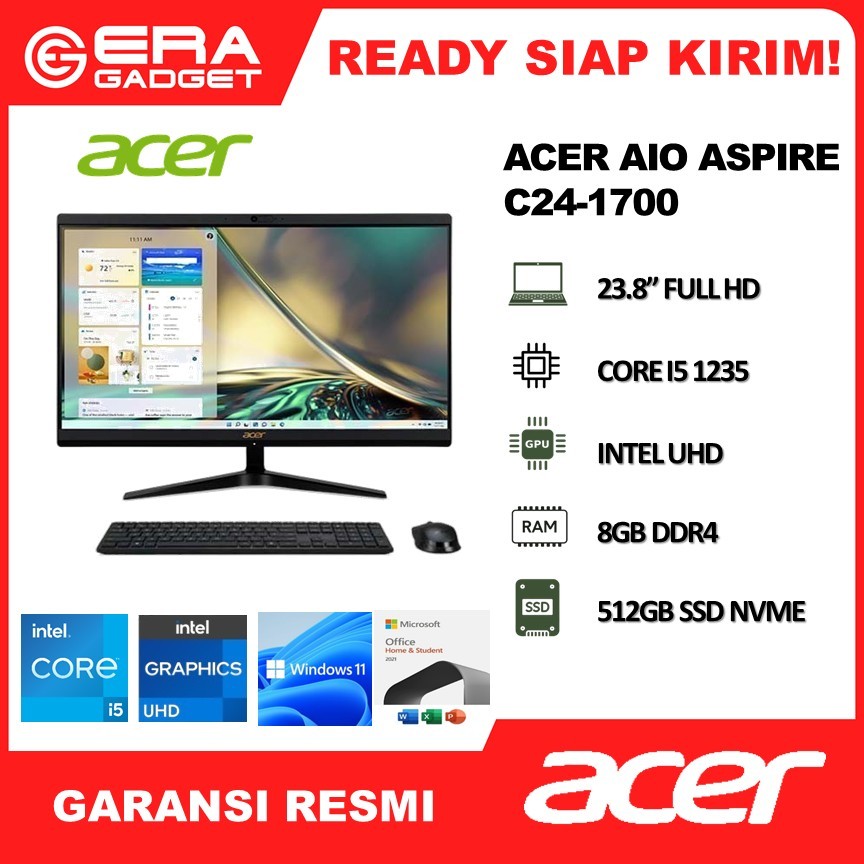 Acer Pc Aio | Acer Aio Aspire C24-1700 I5 1235 8Gb 512Gb W11+Ohs 23.8Fhd