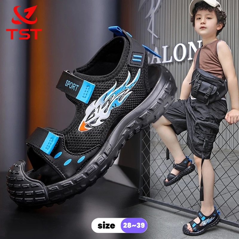 100% Import_Fashion Anak Sandal Anak Laki-laki Tampan Anak Siswa Non-slip Lembut Sole Sepatu Bayi Re