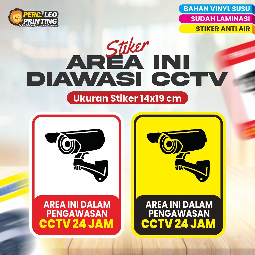 

Stiker AREA DALAM PENGAWASAN CCTV tanpa minimal order awet & anti air