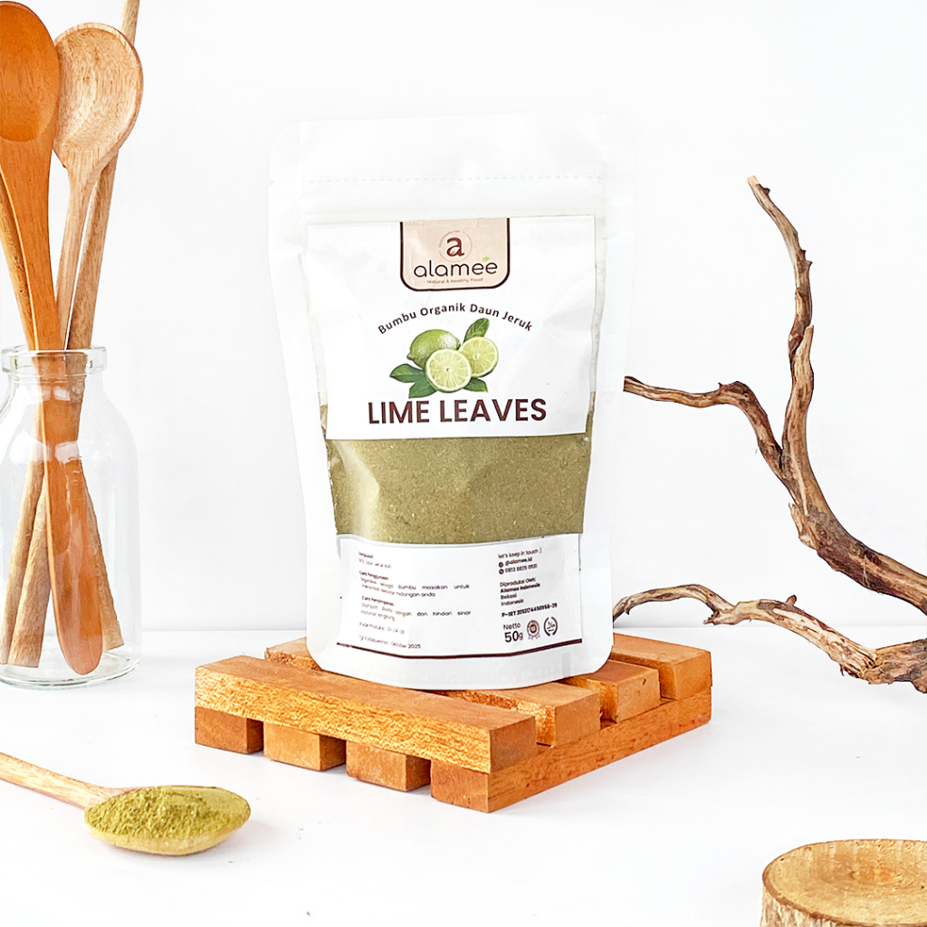 

ALAMEE Bubuk Daun Jeruk Lime Powder Bumbu Dapur Instan Organik Murni Asli Tanpa Campuran 50 Gram