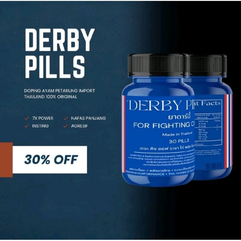 DERBY PILLS doping ayam aduan import Thailand original obat ayam, ayam laga, Taji ayam, ayam Filipin
