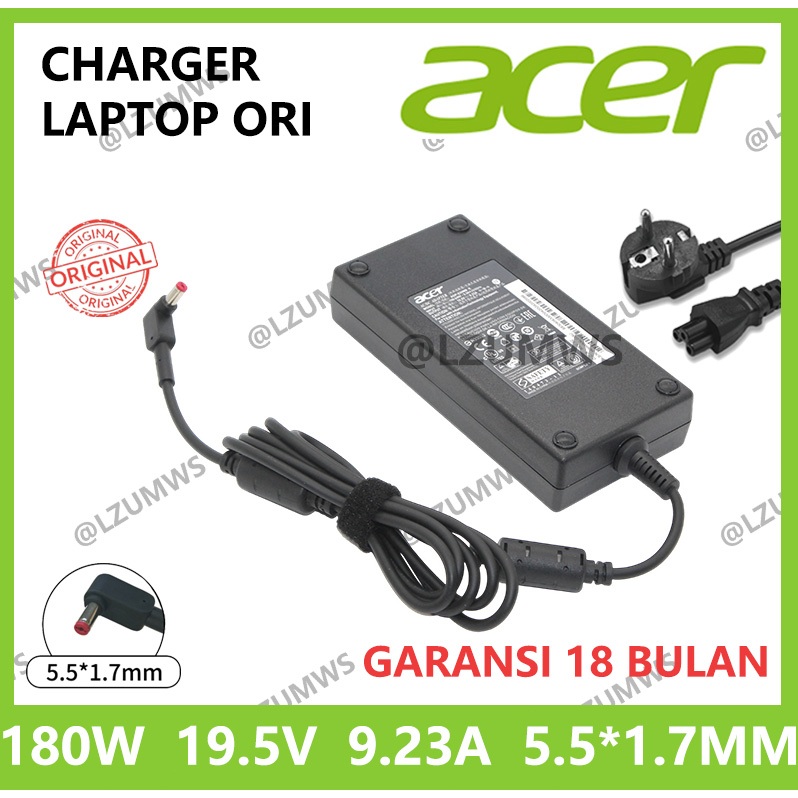 Adaptor Charger Laptop Acer 180W 19.5V 9.23A 5.5*1.7mm Nitro 5 AN515-57 Predator Helios 300 PH315-52