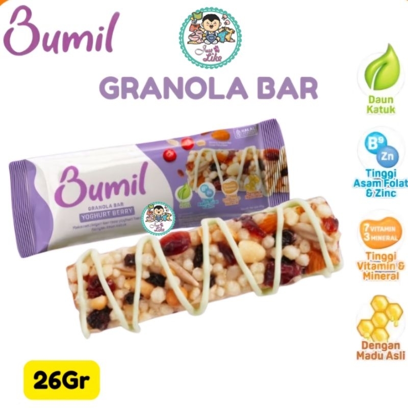 

BUMIL Granola Bar Rasa Yoghurt Berry 26gr Snack Sehat Cemilan Untuk Ibu Hamil