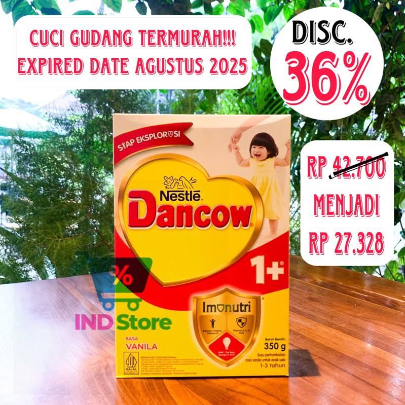 

CUCI GUDANG!!! Dancow 1+ Vanila 350g Exp. Agustus 2025