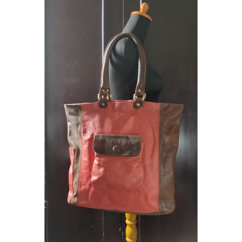 Tote Bag / Tas Tote Vertical Kulit Asli Brand Degra Genuine Leather Preloved/second