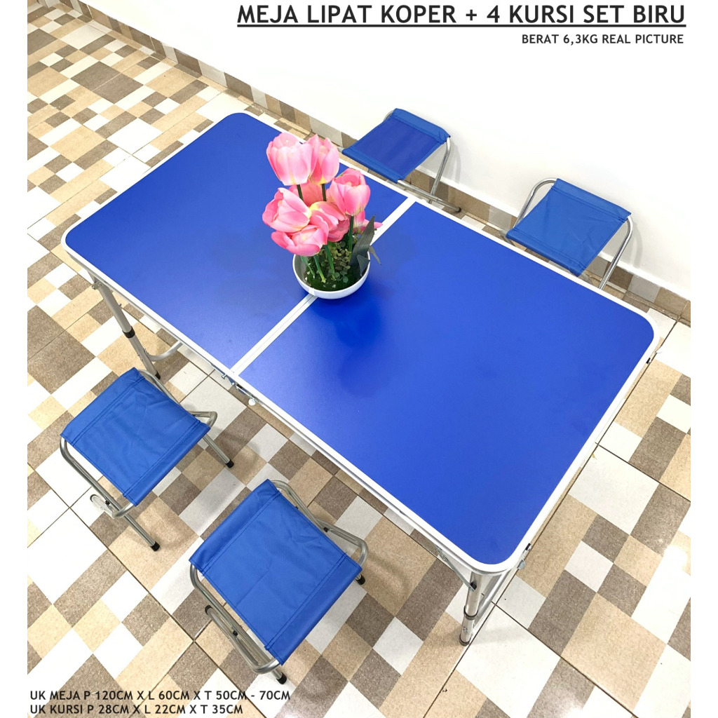 MEJA LIPAT KOPER + KURSI SET MENDAPATKAN 4 KURSI + 1 MEJA