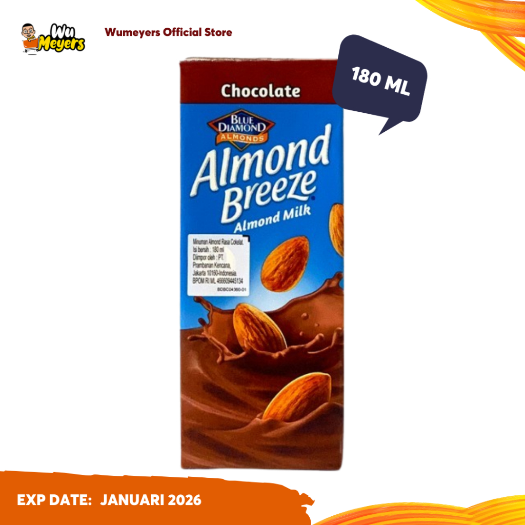 

Blue Diamond Almond Breeze Almond Milk Chocolate 180ml - Susu Almond Coklat