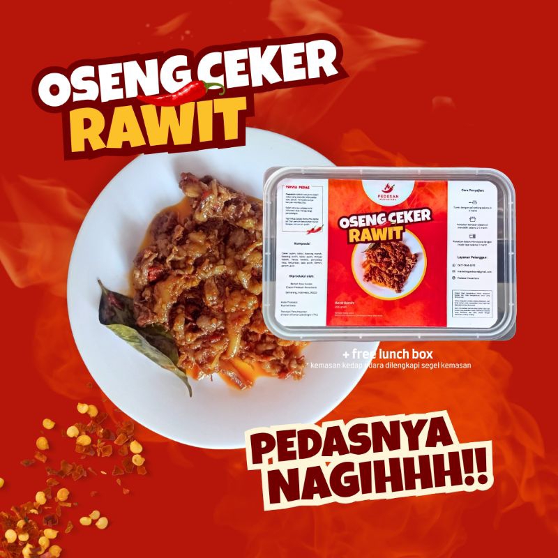 

Oseng Ceker Rawit | Pedesan Oseng Ceker Ayam Tanpa Tulang Pedas Rawit Berat Bersih 200 Gram (Free Lunch Box)