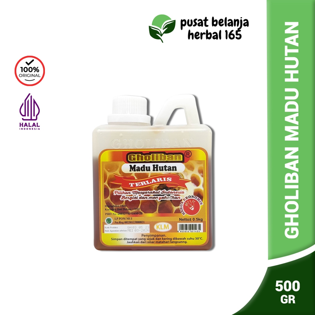 

Madu Gholiban KLM 500gr - Madu Hutan Gholiban Original Bersegel Resmi